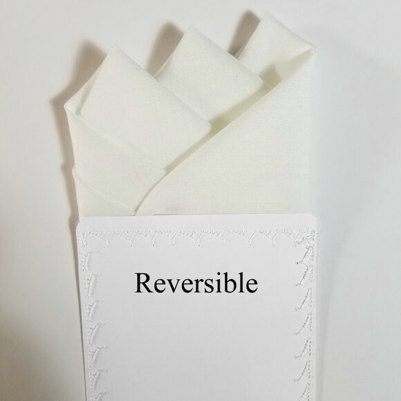 NEW Winter White Linen Blend Pre-Folded Pocket Square Handkerchief Insert - Picture 7 of 7